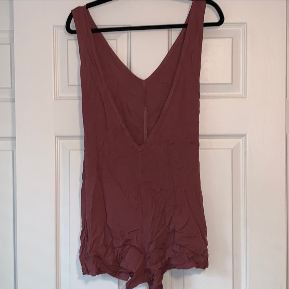 Kendall & Kylie Deep V-Neck Mauve Bodysuit